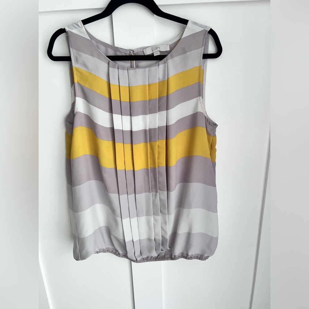 LOFT stripe sleeveless blouse! Size L!